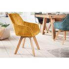 Design forgószék Gaura mustársárga bársony 