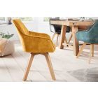 Design forgószék Gaura mustársárga bársony 