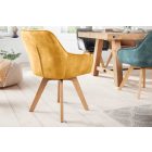 Design forgószék Gaura mustársárga bársony 