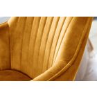 Design forgószék Gaura mustársárga bársony 