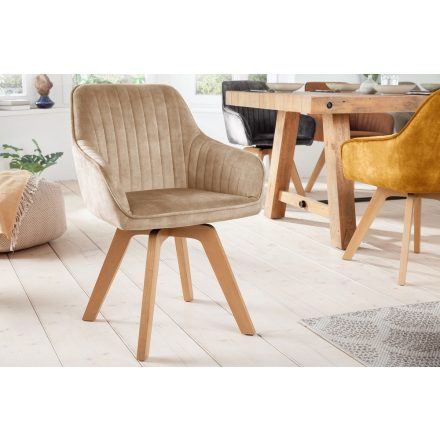 Design forgószék Gaura pezsgő bársony 