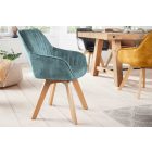 Design forgószék Gaura sötét kékeszöld bársony 