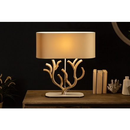 Design asztali lámpa Maleah 58 cm bézs - akác 