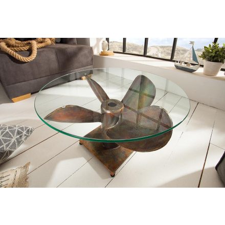  Design dohányzóasztal Propeller, 60 cm, antik réz 