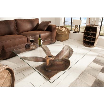 Dohányzóasztal Propeller - antik réz 