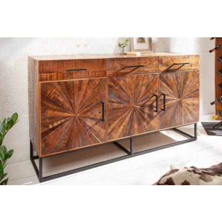 Design komód Yadira 160 cm barna mangó