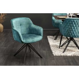 Stílusos szék Natasha kékeszöld bársony