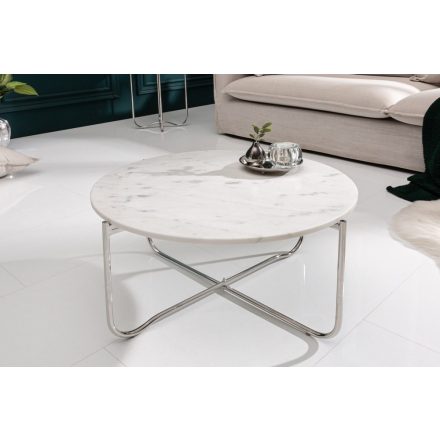 Design dohányzóasztal Tristen 62 cm márvány fehér