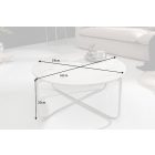 Design dohányzóasztal Tristen 62 cm márvány fehér