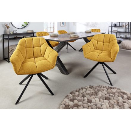 Design forgószék Vallerina mustársárga