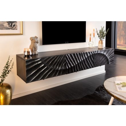 Design függő TV asztal Shayla 160 cm fekete mangó