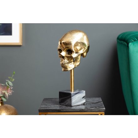 Dekoratív elem Koponya 35 cm arany
