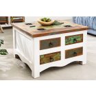 Dohányzóasztal - tárolóláda Jacktar 70 cm fehér mangó