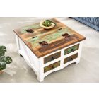 Dohányzóasztal - tárolóláda Jacktar 70 cm fehér mangó