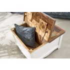 Dohányzóasztal - tárolóláda Jacktar 70 cm fehér mangó