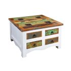 Dohányzóasztal - tárolóláda Jacktar 70 cm fehér mangó