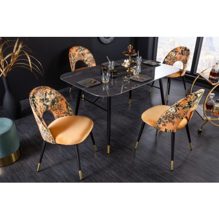 Design étkezőszék Jalisa sárga bársony