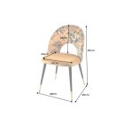 Design étkezőszék Jalisa sárga bársony