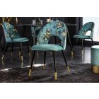Design étkezőszék Jalisa türkiz bársony