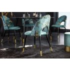 Design étkezőszék Jalisa türkiz bársony