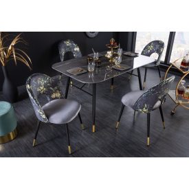 Design étkezőszék Jalisa szürke bársony