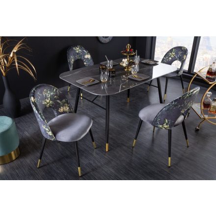 Design étkezőszék Jalisa szürke bársony