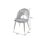 Design étkezőszék Jalisa szürke bársony