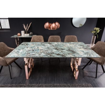 Design étkezőasztal Salus 200 cm türkiz - márvány utánzata