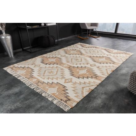 Design szőnyeg Pahana 230 x 160 cm bézs-barna - kender és gyapjú
