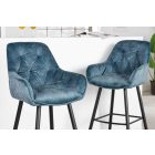 Design bárszék Garold kékeszöld bársony