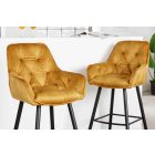 Design bárszék Garold mustársárga bársony 