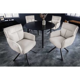 Design forgószék Maddison I bézs bouclé 