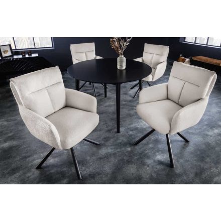 Design forgószék Maddison I bézs bouclé 