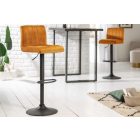 Design bárszék Walnut mustársárga bársony