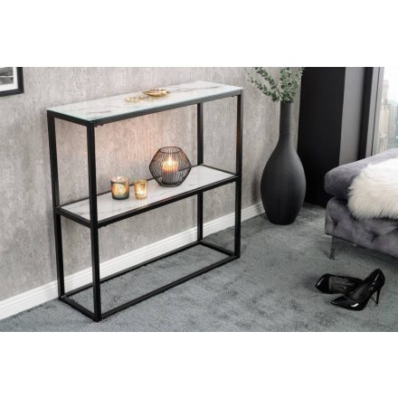Design konzol Latrisha 80 cm fehér - márvány utánzata