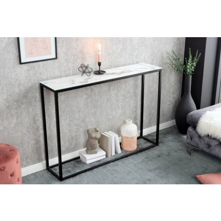 Design konzol Latrisha 110 cm fehér - márvány utánzata