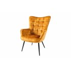 Design fotel Sweden mustársárga bársony