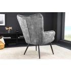 Design fotel Sweden szürke bársony