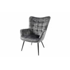 Design fotel Sweden szürke bársony