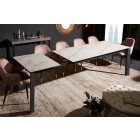 Széthúzható luxus étkezőasztal Narissara 180-240 cm fehér - márvány utánzat