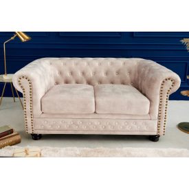   Design 2 személyes ülőgarnitúra Chesterfield 150 cm pezsgő bársony