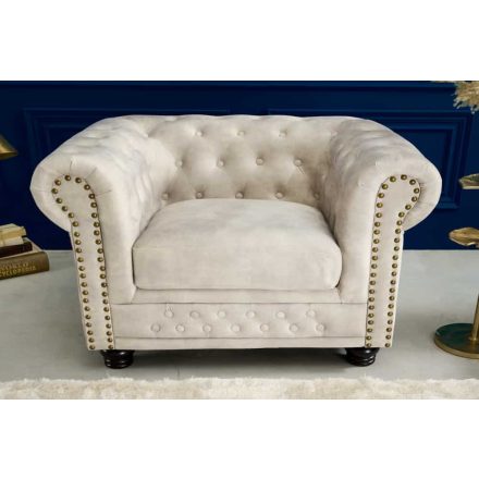 Design fotel Chesterfield pezsgő bársony