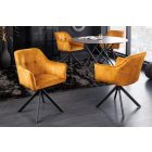 Design forgószék Galileo mustársárga bársony