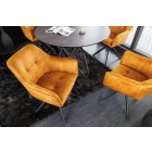 Design forgószék Galileo mustársárga bársony