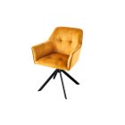 Design forgószék Galileo mustársárga bársony