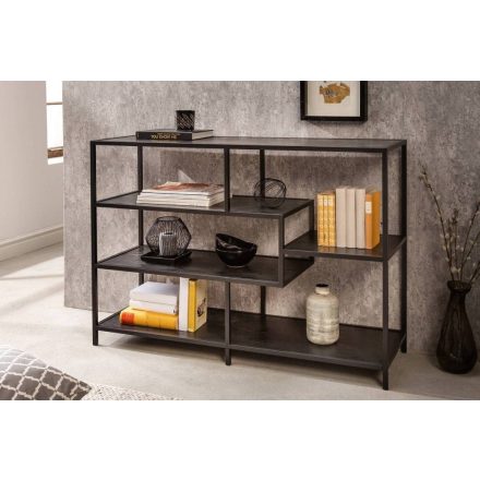Design könyvespolc Maille 114 cm fekete kőris 