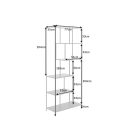 Design könyvespolc Maille 185 x 77 cm fekete kőris 