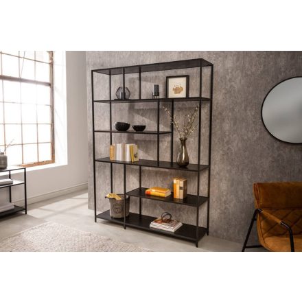Design könyvespolc Maille 185x114 cm fekete kőris