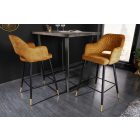 Design bárszék Laney mustársárga bársony 