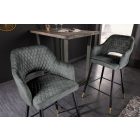 Design bárszék Laney szürke-zöld bársony